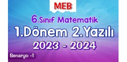 6.Sınıf Matematik 1.Dönem 2.Yazılı Ortak Sınavı 2023-2024